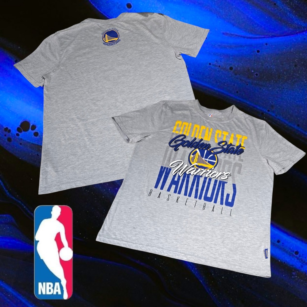 NBA Golden State Warriors T-Shirt Mens Basketball Graphic Heather Grey XL‎